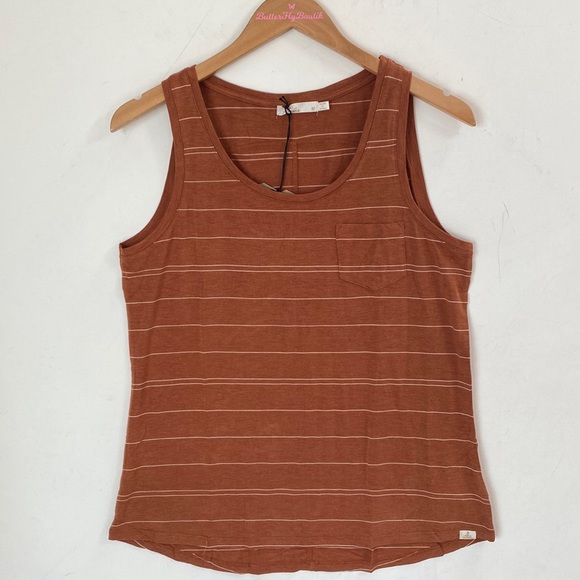 (A4c) prAna Copper Heather Stripe Foundation Pocket Scoop Neck Tank, Size S, NWT - Picture 3 of 10